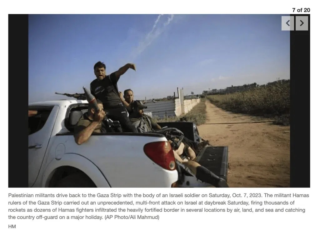 Palestinian Militants Drive Back To Gaza WithTheBody Of An Israel Soldier 7th Oct 2023
